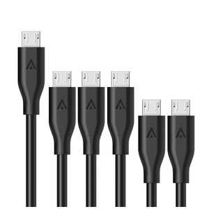 アンカー Anker Japan スマートフォン対応[micro USB] USBケーブル 充電･転送 【6本セット】(0.3m×2､0.9m×3､1.8m×1･ブラック) [0.3m･0.9m･1.8m] B8133012