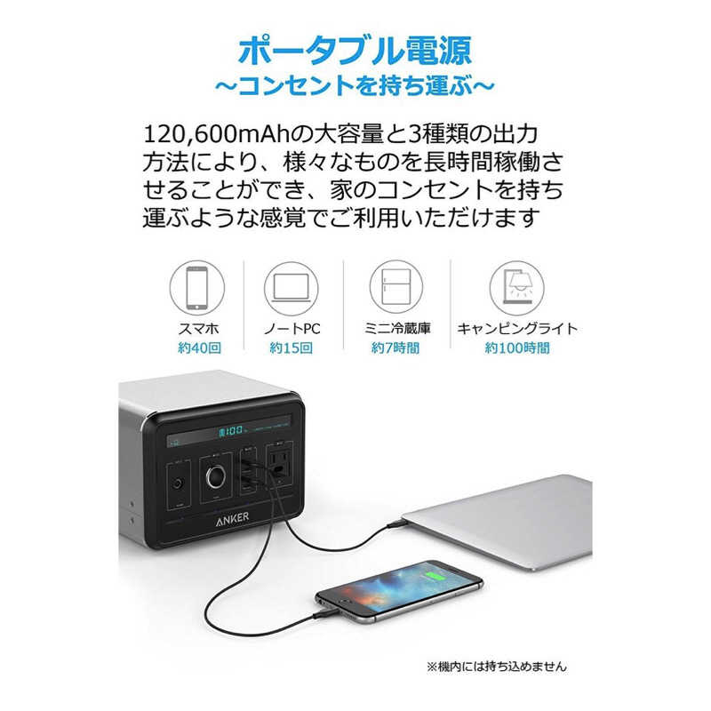 ポータブル ☆Anker(アンカー) 120600mAh/434Wh 非常用電源 緊急 災害