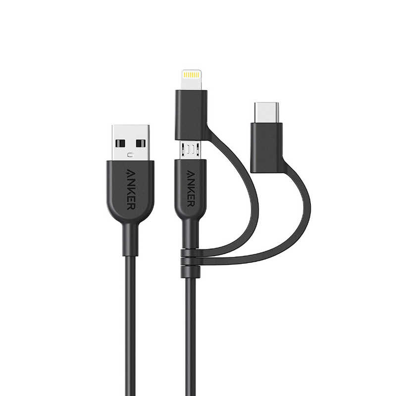 アンカー アンカー Anker PowerLine II 3-in-1 ケーブル black A8436011 A8436011