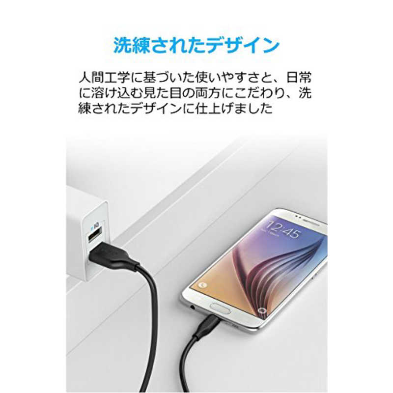 アンカー Anker Japan アンカー Anker Japan Anker 【2本セット】PowerLine Micro USB ケーブル (1.8m) black B8133013 B8133013