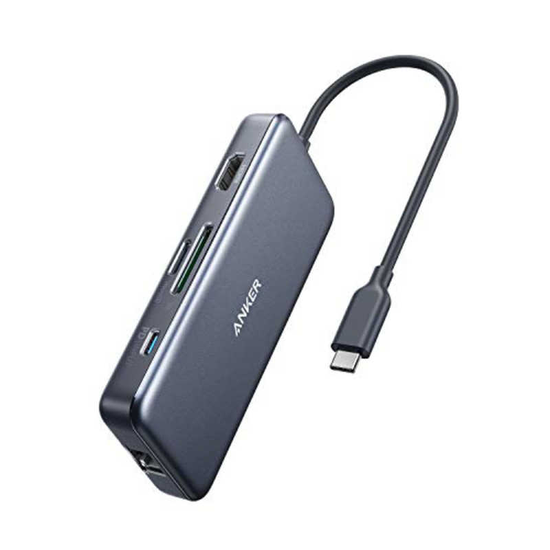 アンカー Anker Japan アンカー Anker Japan ［USB-C オス→メス カードスロットｘ2/HDMI/LAN/USB-Aｘ2/USB-C］ ドッキングステーション USB PD対応 グレー [USB PD対応] A83520A1 A83520A1