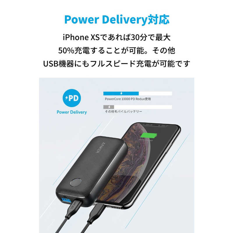 アンカー Anker Japan アンカー Anker Japan Anker PowerCore 10000 PD Redux black [USB PD対応] A1239011 A1239011