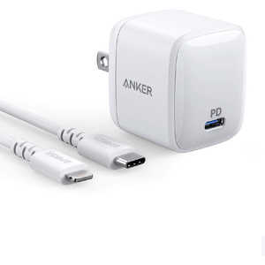 アンカー Anker Japan PowerPort Atom PD 1 (PD対応 30W USB-C 急速充電器) &PowerLine II USB-C (0.9mライトニング) white [1ポート/USB PD対応] B2017121