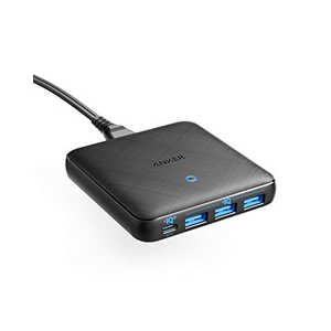 アンカー Anker Japan Anker PowerPort Atom III Slim （Four Ports） ブラック [4ポート/USB PD対応/GaN(窒化ガリウム) 採用] A2045511