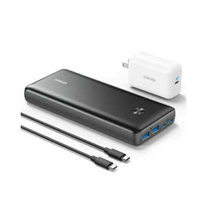 アンカー Anker Japan PowerCore III Elite 25600 87W with PowerPort III 65W Pod black [25600mAh/4ポート/USB PD対応/USB-C/充電] B1291111