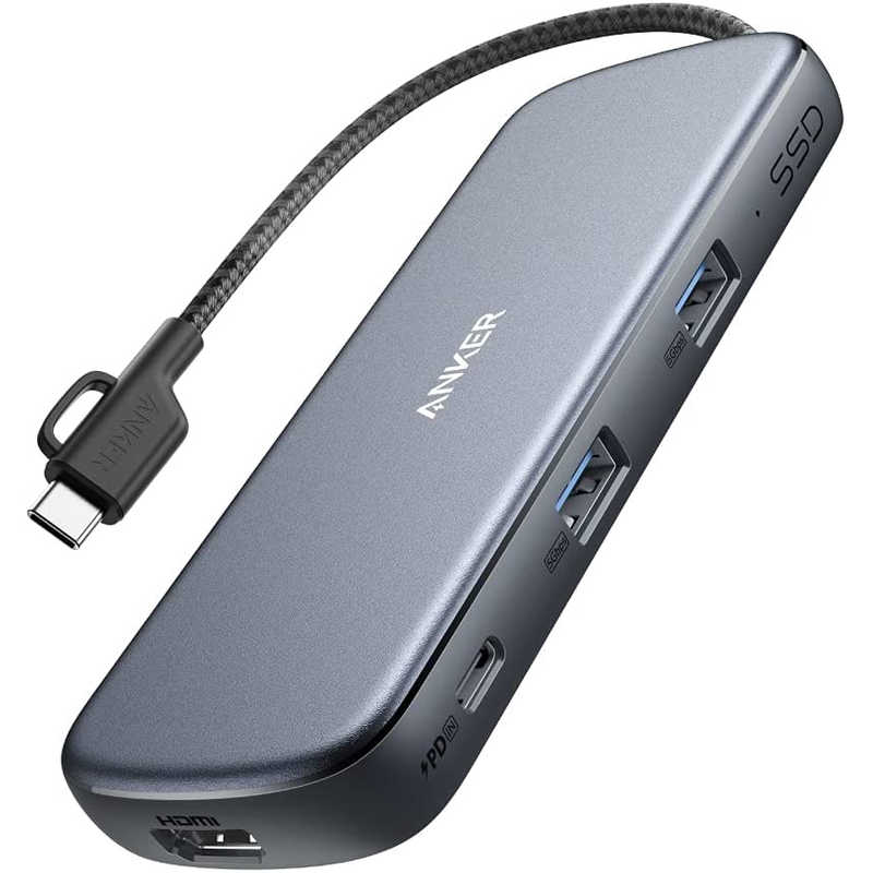 アンカー アンカー Anker PowerExpand 4-in-1 USB-C SSD ハブ (256GB) Gray [バスパワー /4ポート /USB Power Delivery対応] A83470A2 A83470A2