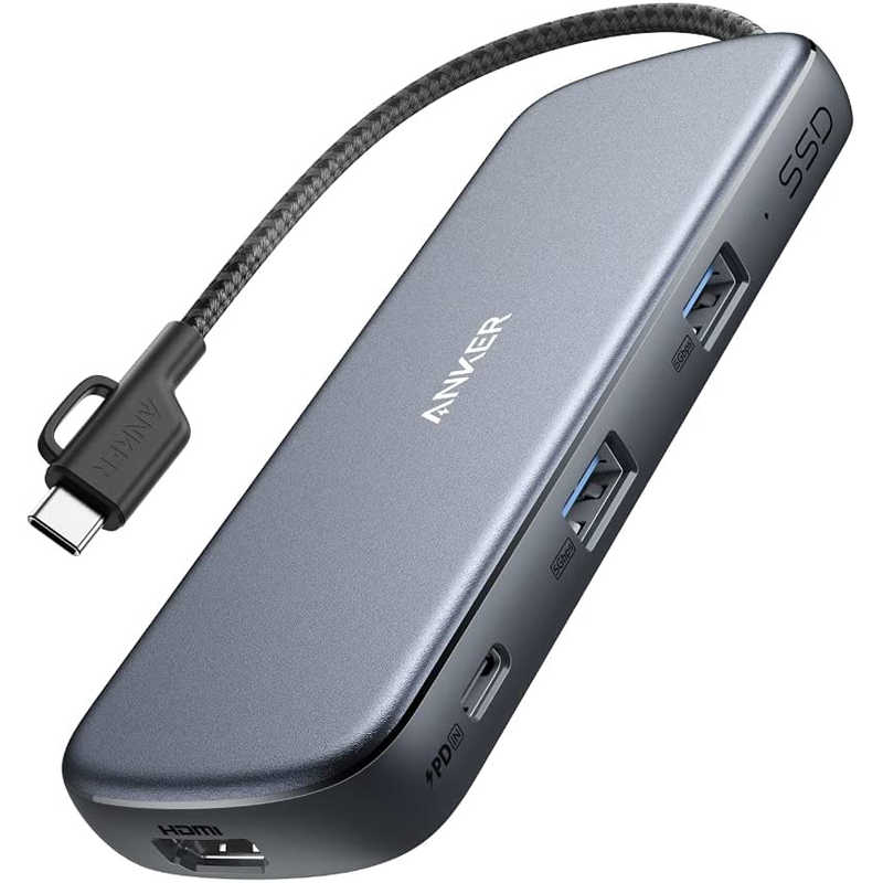 アンカー Anker Japan アンカー Anker Japan Anker PowerExpand 4-in-1 USB-C SSD ハブ (256GB) Gray [バスパワー /4ポート /USB Power Delivery対応] A83470A2 A83470A2