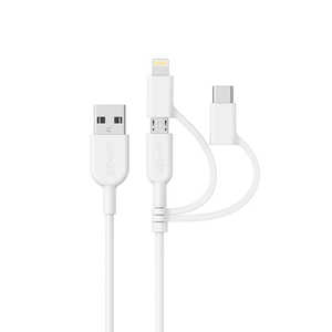 アンカー Anker Japan Anker PowerLine II 3-in-1 ケーブル white [約0.9m] A8436022