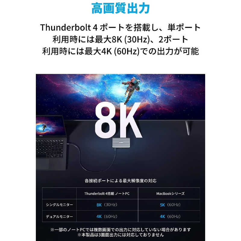 アンカー Anker Japan アンカー Anker Japan Anker PowerExpand 5-in-1 Thunderbolt 4 Mini Dock グレー [5ポート /USB 3.1 Gen2対応 /USB Power Delivery対応] A83985A1 A83985A1