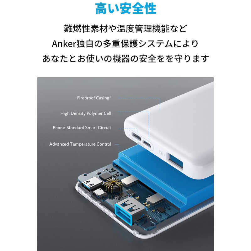 アンカー Anker Japan アンカー Anker Japan Anker PowerCore Slim 10000 white [10000mAh/USB-C/1ポート/充電タイプ] A1229021 A1229021