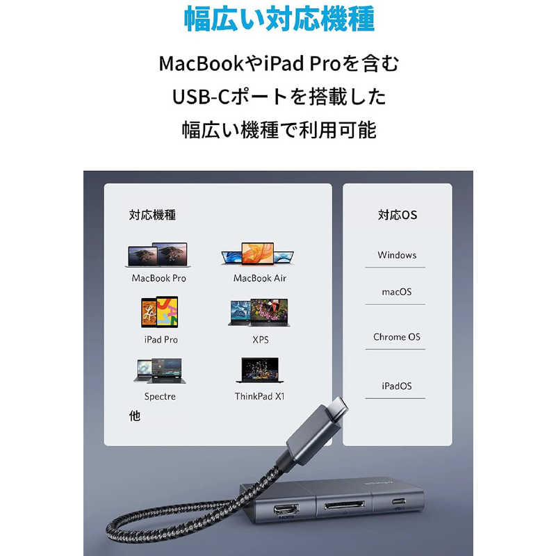 アンカー Anker Japan アンカー Anker Japan Anker PowerExpand 6-in-1 USB-C 10Gbps ハブ gray A83660A1 [バスパワー /6ポート /USB Power Delivery対応] A83660A1 A83660A1