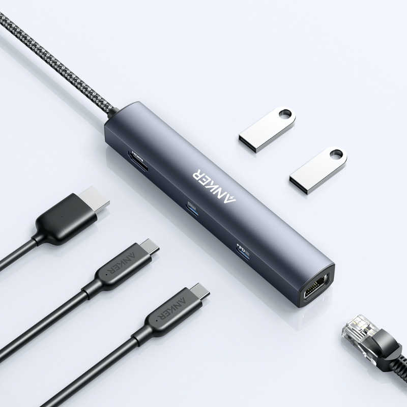 アンカー アンカー Anker PowerExpand 6-in-1 USB-C PD イーサネット ハブ Gray  [セルフパワー/6ポート/USB Power Delivery対応] A8365NA1 A8365NA1