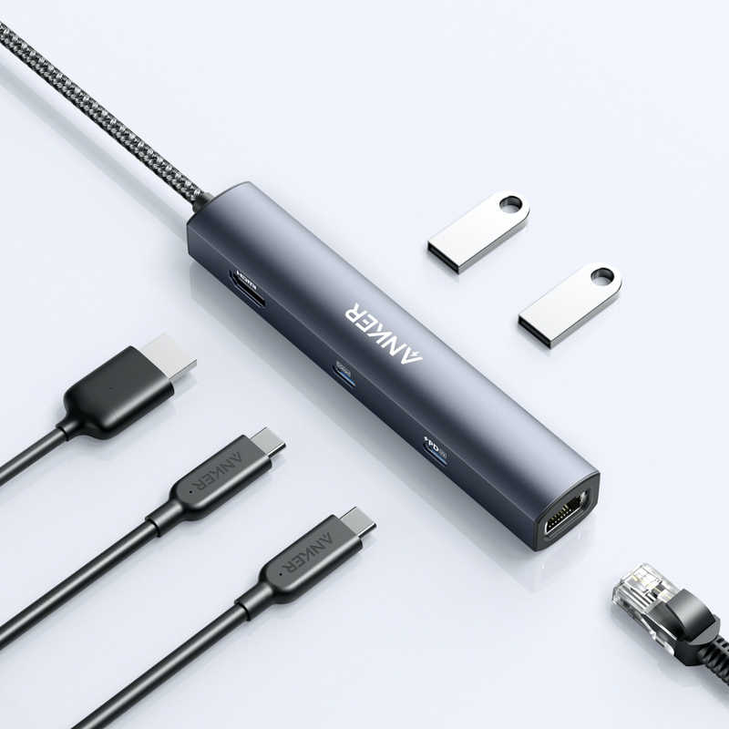 アンカー Anker Japan アンカー Anker Japan Anker PowerExpand 6-in-1 USB-C PD イーサネット ハブ Gray  [セルフパワー/6ポート/USB Power Delivery対応] A8365NA1 A8365NA1