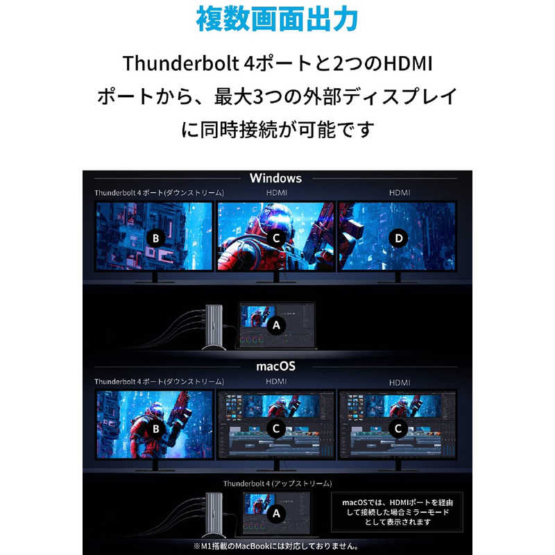 アンカー アンカー Anker PowerExpand Elite 12-in-1 Thunderbolt 4 Dock グレー [12ポート /USB Power Delivery対応] A83975A1 A83975A1