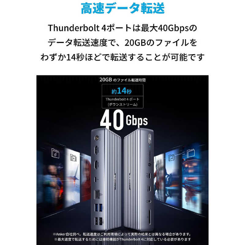 アンカー アンカー Anker PowerExpand Elite 12-in-1 Thunderbolt 4 Dock グレー [12ポート /USB Power Delivery対応] A83975A1 A83975A1