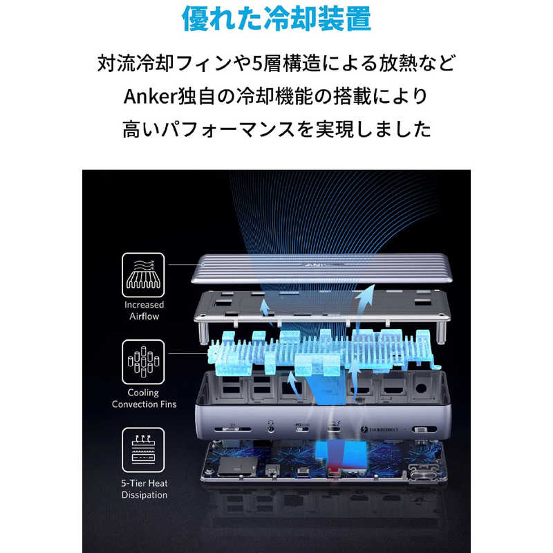 アンカー アンカー Anker PowerExpand Elite 12-in-1 Thunderbolt 4 Dock グレー [12ポート /USB Power Delivery対応] A83975A1 A83975A1