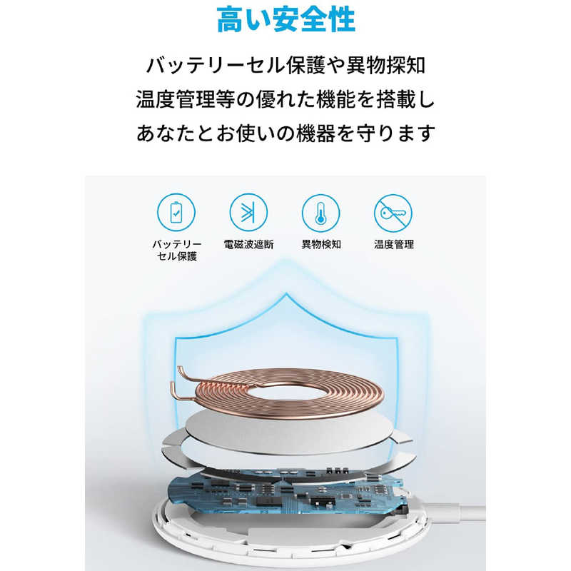 アンカー Anker Japan アンカー Anker Japan Anker PowerWave Magnetic Pad Lite with USB急速充電器 white [ワイヤレスのみ] B2567122 B2567122