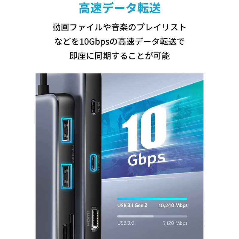 アンカー Anker Japan アンカー Anker Japan Anker PowerExpand 8-in-1 10Gbps USB-C Hub gray A83830A3 A83830A3 A83830A3