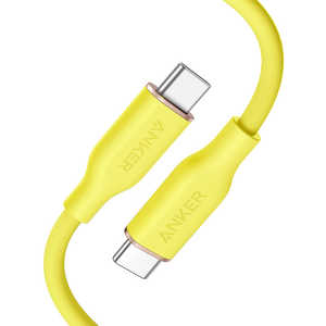 アンカー Anker Japan PowerLine III Flow USB-C & USB-C ケーブル (0.9m レモンイエロー) [ケーブルの長さは端子部分も含めて計測しております /Power Delivery対応] A8552071