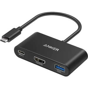 アンカー 映像変換アダプタ [USB-C オス→メス HDMI/USB-A＋USB-Cメス給電/USB Power Delivery対応/90W] 4K対応  グレー A8339NA1