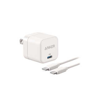 󥫡 Anker Japan Anker PowerPort III 20W Cube with USB-C &USB-C ֥ White [1ݡ/USB Power Deliveryб] B2149N22