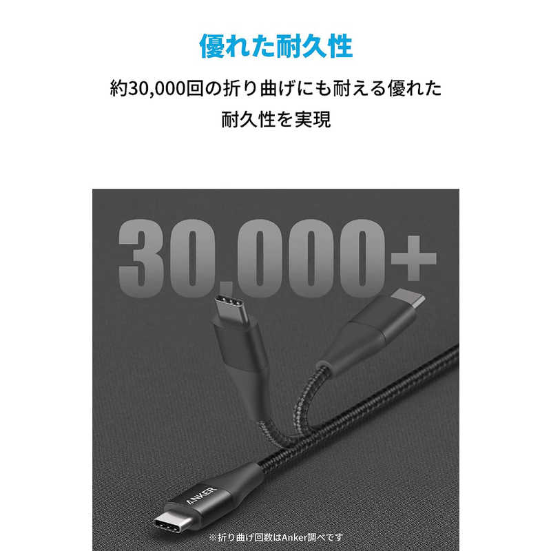 アンカー Anker Japan アンカー Anker Japan Anker PowerLine +II USB-C to USB-C 1.8m Black [約1.8m /USB Power Delivery対応] A8443011 A8443011