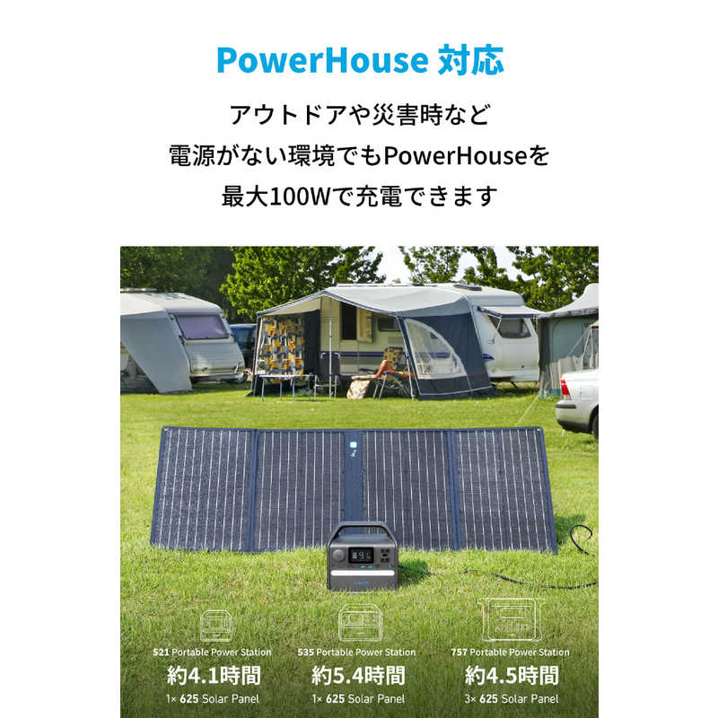 アンカー Anker Japan アンカー Anker Japan 折りたたみ式ソーラーパネル Anker 625 Solar Panel (100W) Blue A2431031 A2431031