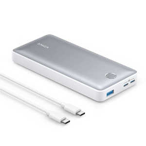 アンカー モバイルバッテリー Anker 535 Power Bank (PowerCore 20000) ホワイト ［20000mAh /USB Power Delivery対応 /3ポート /充電タイプ］ ホワイト A1366N2