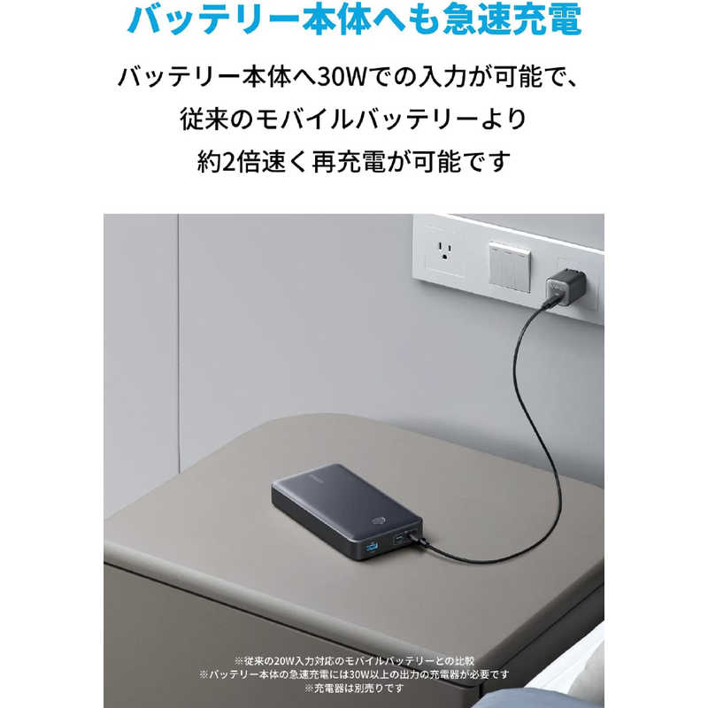 アンカー Anker Japan アンカー Anker Japan モバイルバッテリー Anker 537 Power Bank (PowerCore 24000 65W) ブラック ［24000mAh /3ポート ］ A1379011 A1379011