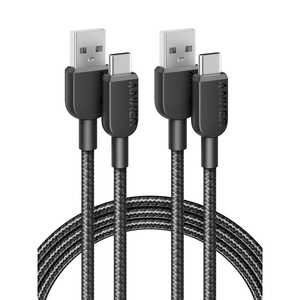 アンカー Anker Japan Anker 310 高耐久ナイロン USB-A ＆ USB-Cケーブル 1.8m 2本セット Black B81G6011