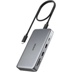 アンカー Anker Japan Anker 563 USB-C ハブ (10-in-1 Dual 4K HDMI for MacBook) グレー A83860A1