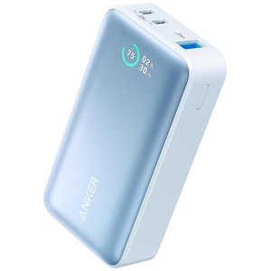 アンカー Anker Japan モバイルバッテリー Anker Power Bank ブルー (10000mAh、30W) ［USB Power Delivery対応 /3ポート /充電タイプ］ A1256031