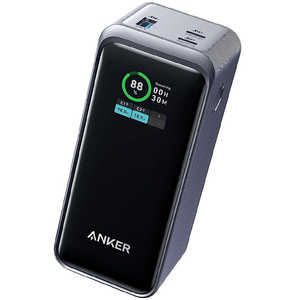 アンカー Anker Japan モバイルバッテリー Anker Prime Power Bank (20000mAh、200W) ［USB Power Delivery対応 /3ポート /充電タイプ］ ブラック A1336011