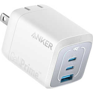 アンカー Anker Japan 充電器 Anker Prime Wall Charger (67W、3ports、GaN) ［3ポート /USB Power Delivery対応 /GaN(窒化ガリウム) 採用］ ホワイト A2669N21