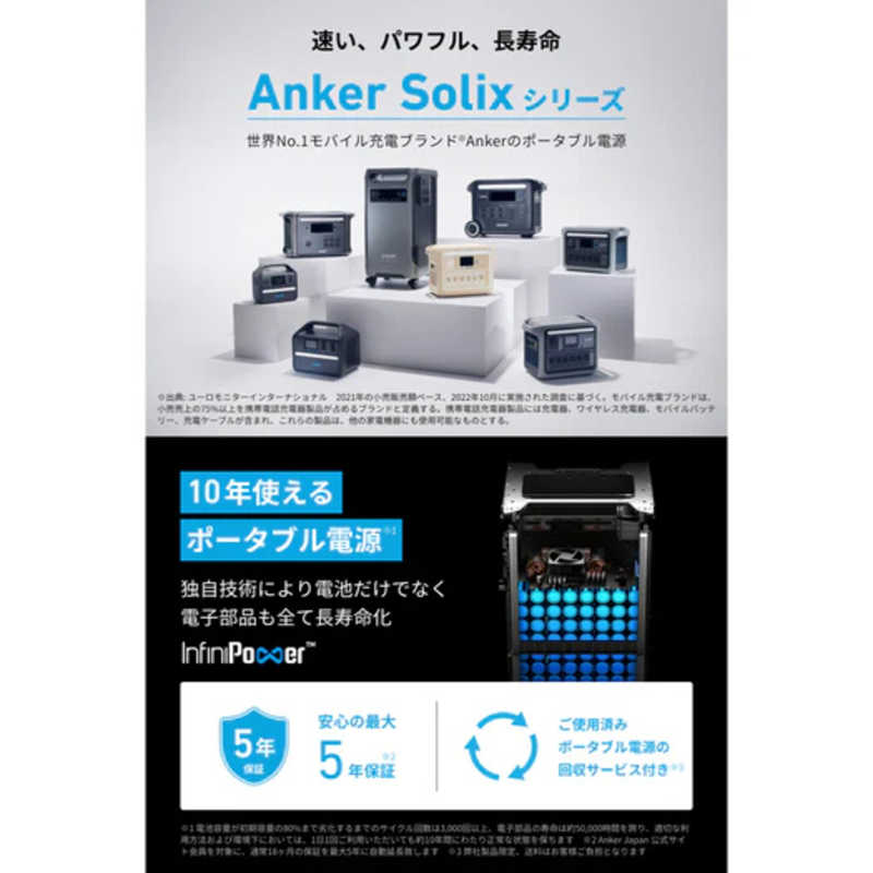 アンカー Anker Japan アンカー Anker Japan ポータブル電源 Solix F3800 Portable Power Station 幅13出力 USB Power Delivery対応］ ブラック A1790511 A1790511