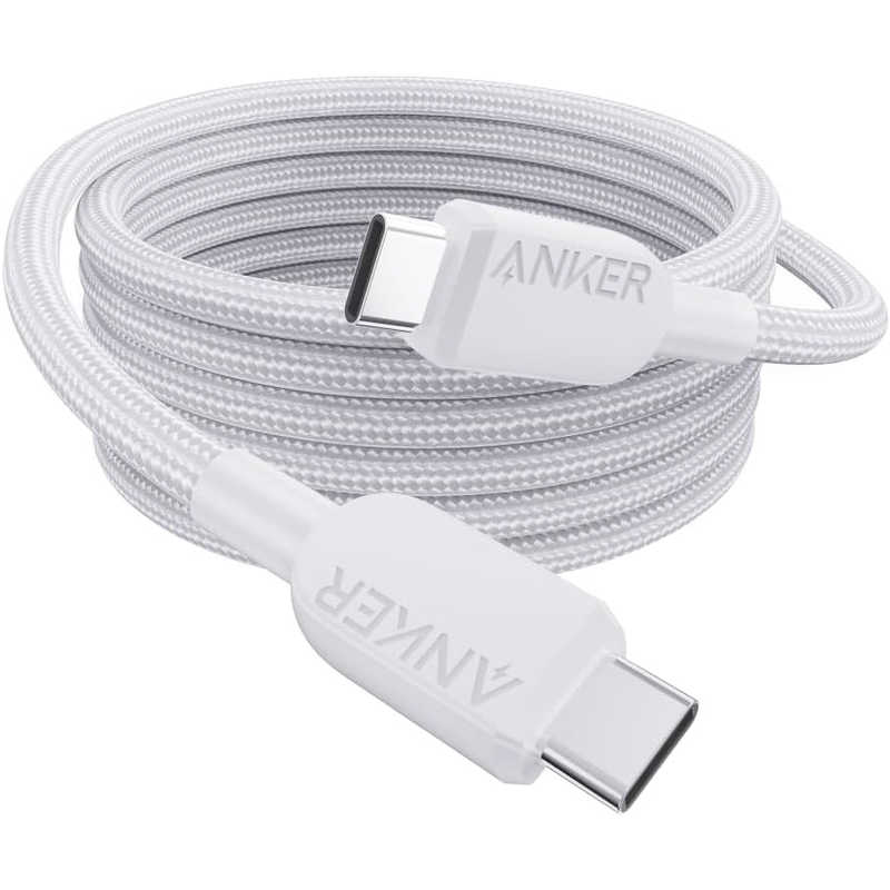 アンカー Anker Japan アンカー Anker Japan USB-C ＆ USB-C ケーブル (高耐久ナイロン) 1.8m ［USB Power Delivery対応］ ホワイト A81C6021 A81C6021