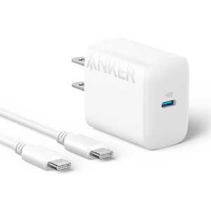 アンカー Anker Japan 充電器 Anker Charger (20W) with USB-C ＆ USB-C ケーブル ホワイト［USB Power Delivery対応 /1ポート］ B2347121