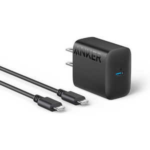 アンカー Anker Japan Anker Charger (20W) with USB-C ＆ USB-C ケーブル ブラック Black ［USB Power Delivery対応 /1ポート］ B2347111