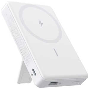 アンカー Anker Japan モバイルバッテリー Anker MagGo Power Bank (10000mAh、7.5W、Stand) White ［USB Power Delivery対応 /2ポート］ A1652N21