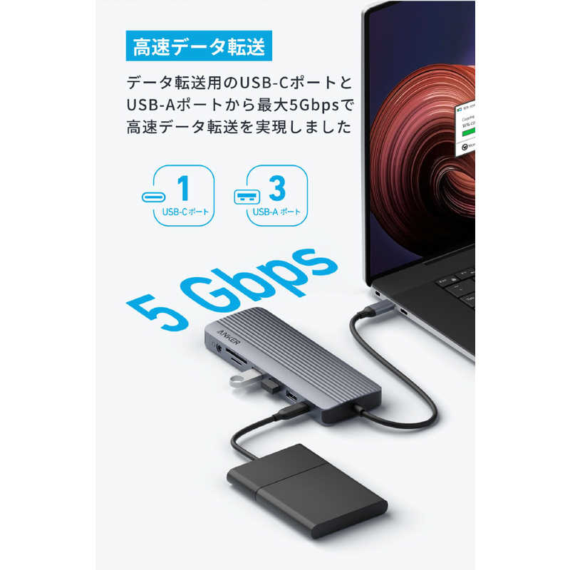 アンカー Anker Japan アンカー Anker Japan USB-C ハブ (14-in-1 Triple display) Gray A83890A1 A83890A1