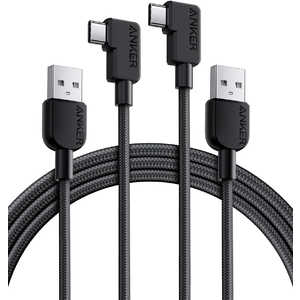 アンカー Anker Japan USB-C ＆ USB-A ケーブル (L字、高耐久ナイロン) 1.8m 2本セット ブラック B81J6011