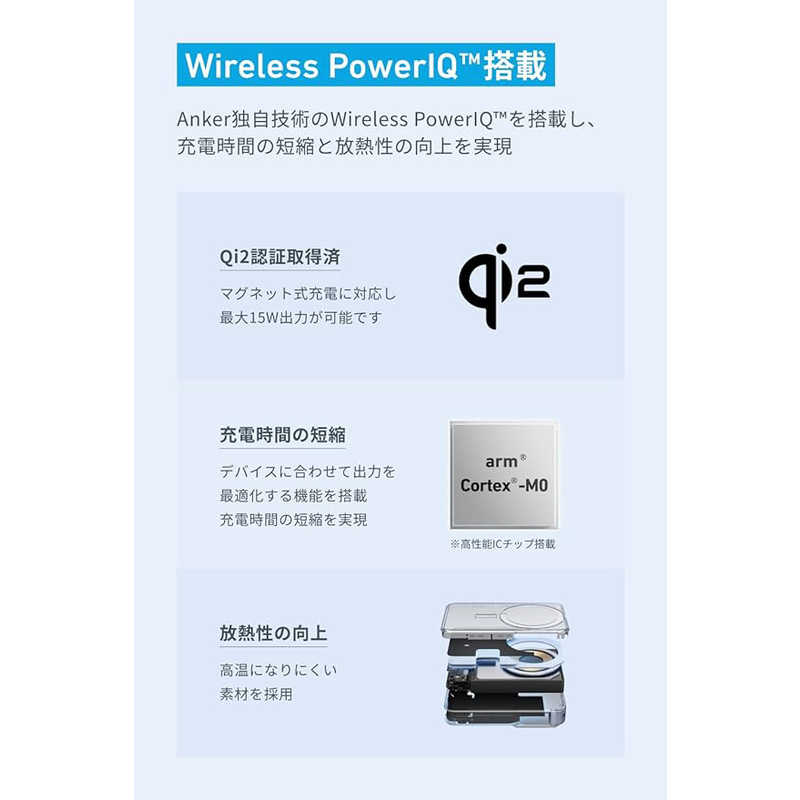 アンカー Anker Japan アンカー Anker Japan モバイルバッテリー Anker MagGo Power Bank (10000mAh) ［USB Power Delivery対応 /1ポート］ ホワイト A1654N21 A1654N21