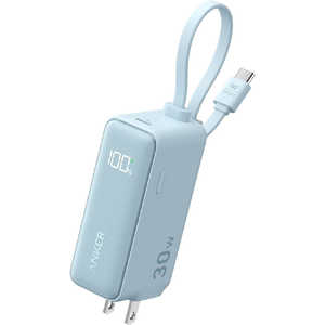 アンカー Anker Japan モバイルバッテリー Anker Power Bank (30W、Fusion、Built-In USB-C ケーブル) Power Bank ブルー A1636N31