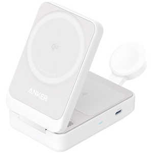 アンカー Anker Japan Anker MagGo Wireless Charging Station (Foldable 3-in-1) ［3ポート /15W］ ホワイト B2557N21