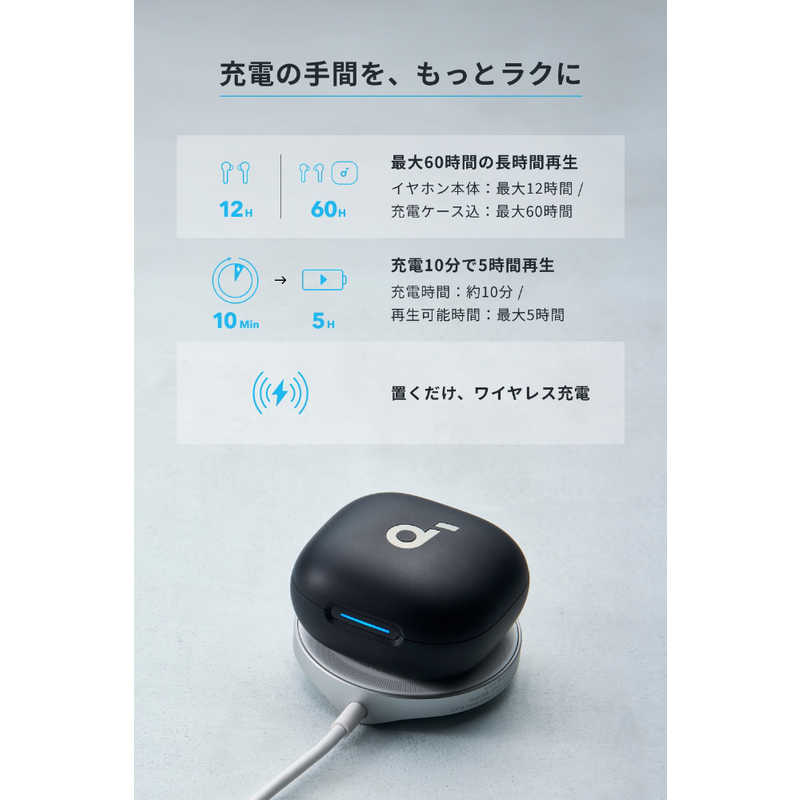 アンカー Anker Japan アンカー Anker Japan フルワイヤレスイヤホン Soundcore P40i ［ワイヤレス(左右分離) /ノイズキャンセリング対応 /Bluetooth対応］ A3955NQ1 A3955NQ1