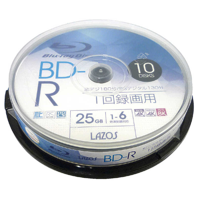 リーダーメディアテクノ リーダーメディアテクノ BD-R 25GB 1-6倍速対応 1回記録用 L-B10P L-B10P