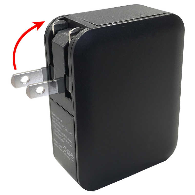 リーダーメディアテクノ リーダーメディアテクノ AC充電器4口 4.8A (USB3+TypeC1) L-AC4.8B ブラック L-AC4.8B ブラック