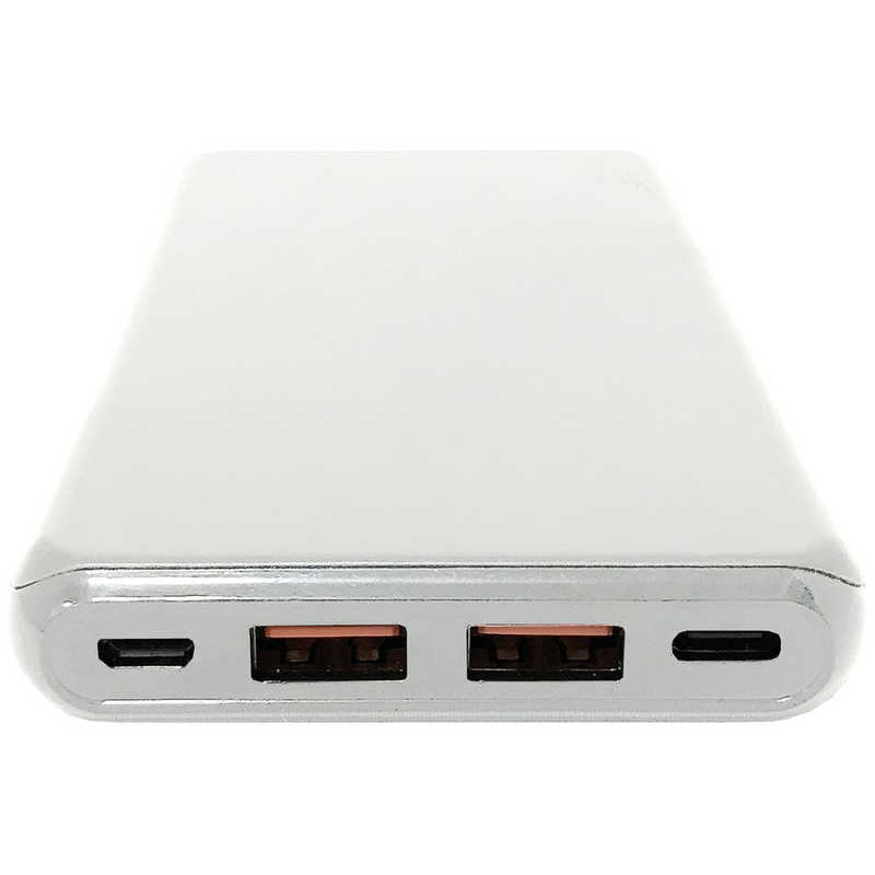 LAZOS LAZOS 高出力･高入力モバイルバッテリー 10000mAh USB(QC3.0)+TypeC(PD) L-M10CP-W L-M10CP-W