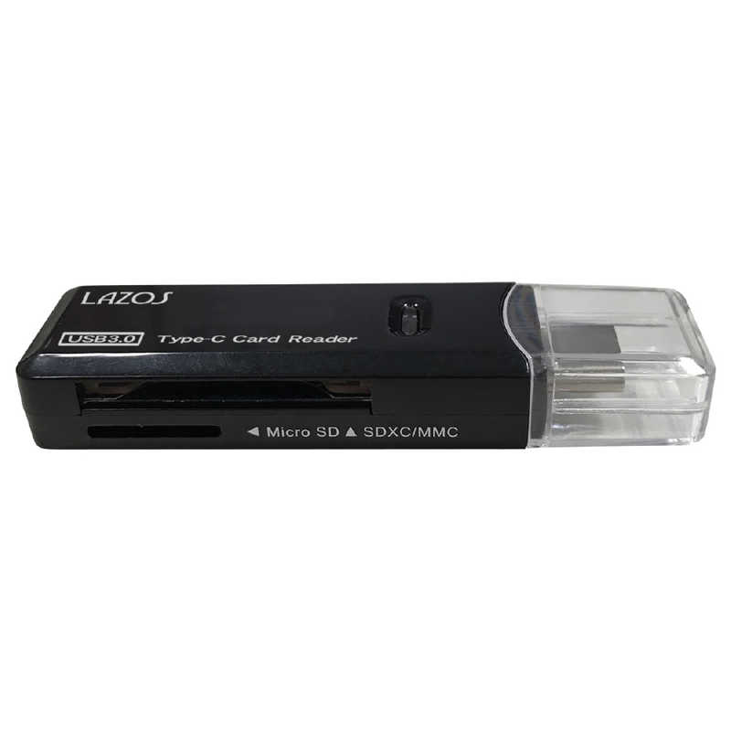 ＜セール＆特集＞ LAZOS USB Type-C 注目の福袋 カードリーダー ブラック タブレット対応 USB3.0 スマホ LTCRS3.0