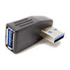 SSAサービス USB変換コネクタ USB3.0 L型上向き [USB A(オス)/USB A(メス)] ブラック SUAMUAFL3